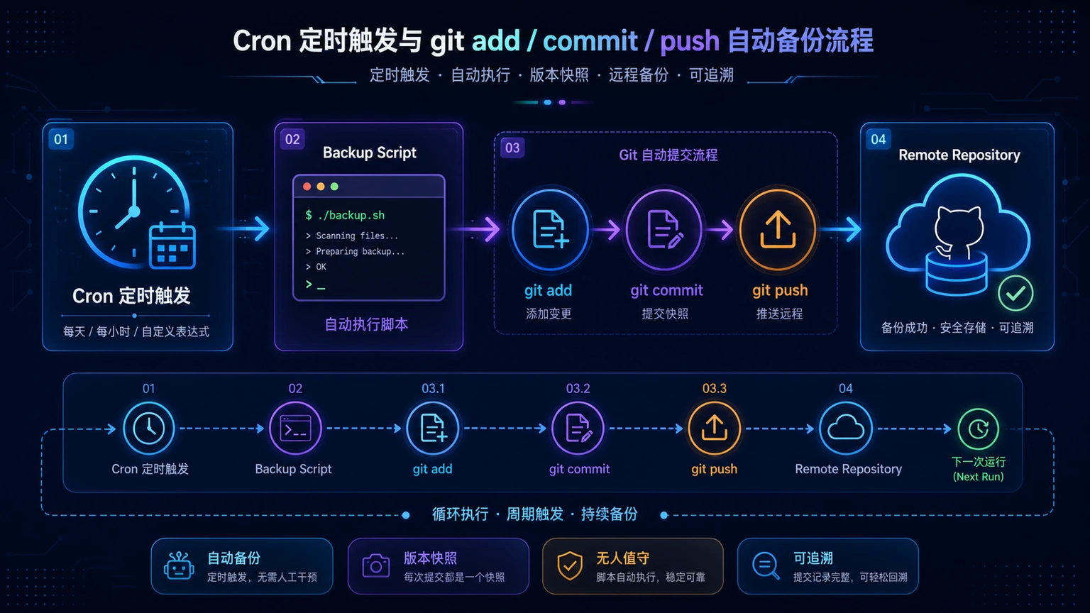 Cron 和 Git 协同工作