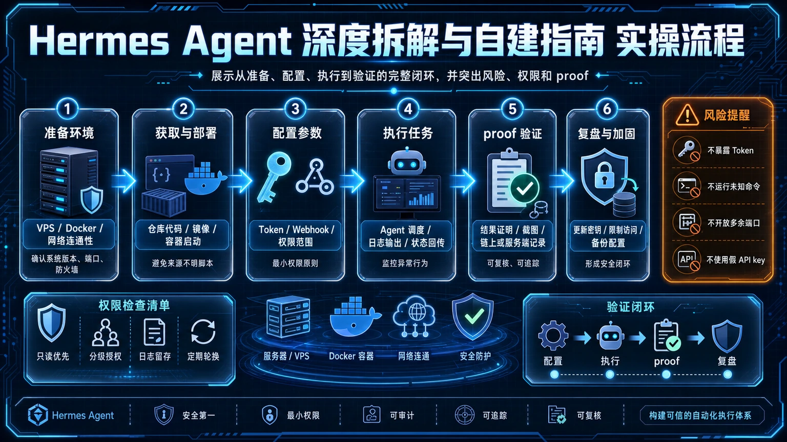 Hermes Agent 深度拆解与自建指南 实操流程图