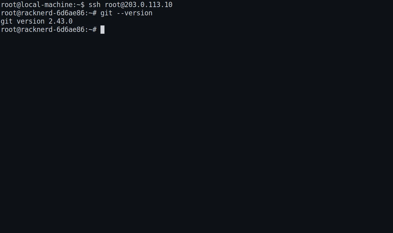 Git 可用成功截图：当前终端里执行 git --version 后返回版本号